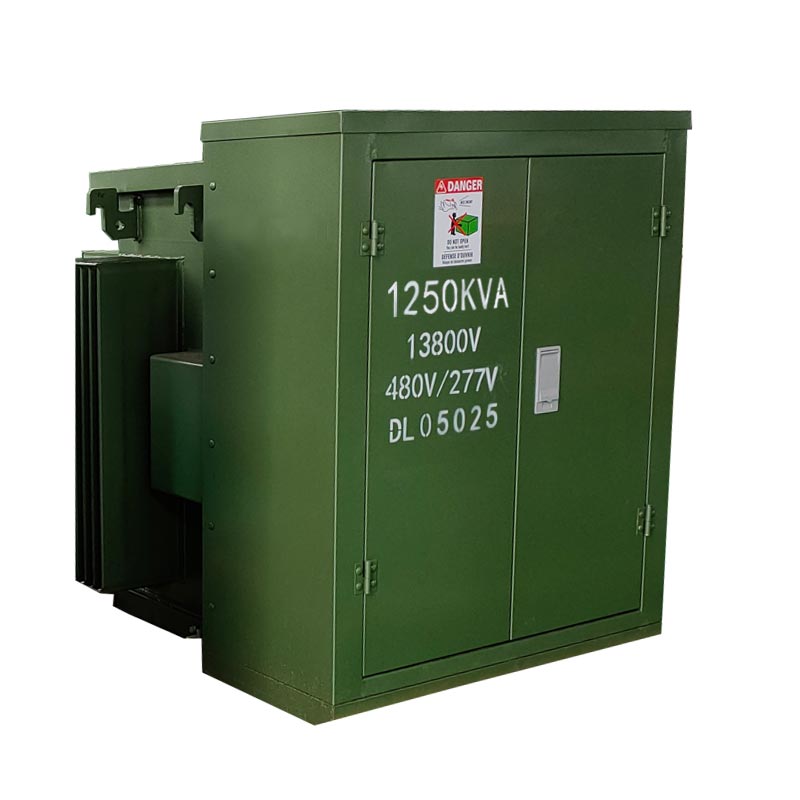 Transformador trifásico montado en plataforma